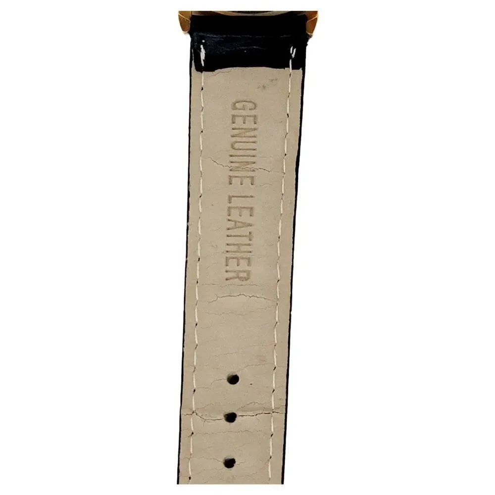 Vintage Gold Faced Eagle Medfield Heights # 249 Watch With Black Leather‎ Band
